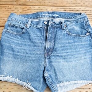 Women's Shorts - Denim Jeans with Button Detail